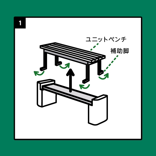かまどベンチ組み立て手順1